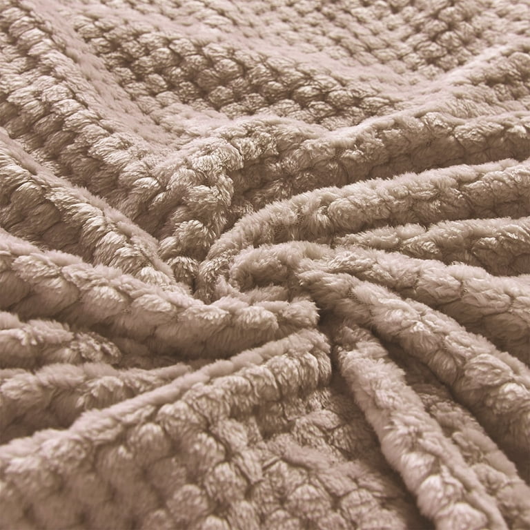 Exclusivo Mezcla King Waffle Fleece Blanket, Camel photo 3