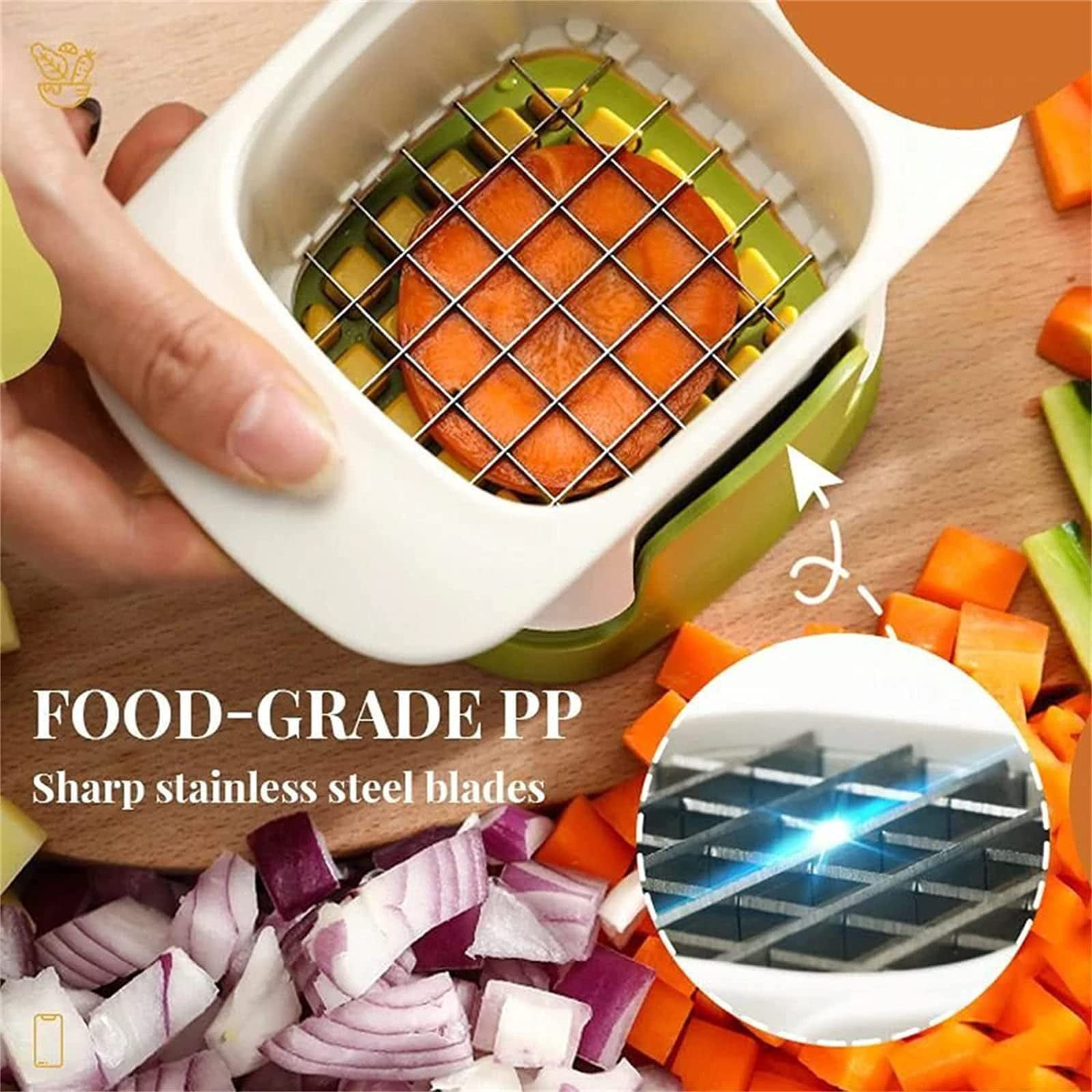 Pink Vegetable Chopper Slicer - Kitchen Chopping Artifact, Food Slice +  Julienne for Potatoes, Onions, Cucumbers, Carrots