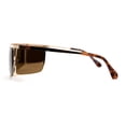 thumbnail image 4 of Mens Futuristic Flat Top Robot Metal Side Visor Sunglasses Gold Brown, 4 of 4