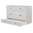 thumbnail image 3 of Queen Size Murphy Bed, Murphy Bed Cabinet with USB Ports, Wood Queen Size Bed Frame with Large Drawers, Space-Saving Murphy Bed for Living Room & Bedroom, White, 3 of 9