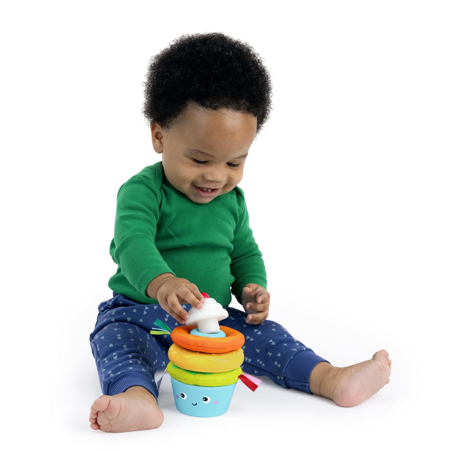 Bright Starts Cupcake Tower Stacking Toy with Teether, 6 - 36 months