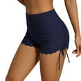 thumbnail image 3 of Women's High Waist Swim Shorts Side Drawstring Tummy Control Swimsuits Bottoms, 3 of 7