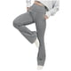 thumbnail image 3 of MKLEKYY Vestido deportivo para mujer, leggings acampanados, pantalones de yoga plegables, pantalones de gimnasio para entrenamiento con bolsillos, leggings con corte de bota, pantalones, 3 of 4