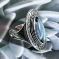 thumbnail image 2 of HETICA Labradorite Ring Blue Vintage Bohemian Ring Handmade Fashion Women's Statement Ring, 2 of 6