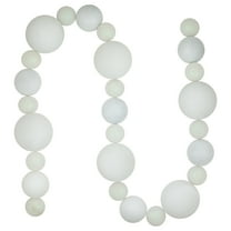Northlight 3-Finish Shatterproof Ball Christmas Garland - 6' x 4" - White - Unlit