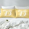 thumbnail image 4 of Erosebridal Yellow Bowknot Twin Sheet Sets, Initial Letter D Bedding Twin Size, Cartoon Monogrammed Reversible Bed Sheets Twin, Breathable Bedroom Decorative, 3pcs, 4 of 7
