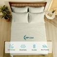 thumbnail image 4 of 400 Thread Count 4 Piece Quality Sheet Set Deep Pocket 24 Inch 100% Egyptian Cotton Color Beige Print SizeOlympic Queen, 4 of 7