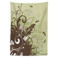 thumbnail image 3 of Ambesonne Dragonfly Tablecloth Rectangular Table Cover, Retro Flower Grunge, 52"x70", Khaki Brown Lilac, 3 of 4