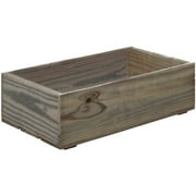HUBERT® Wood Crate Rectangular Weatherwood Stained - 19 3/4"L x 11 1/4"W x 5 7/8"H