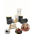 thumbnail image 3 of 3pcs/Set Round Coffee Storage Jars, Coffee Tea Sugar Canister Containers With 3 Coffee Scoops, Includes White Black Metal Canisters With Wooden Lids And Airtight Seal, 3 of 9