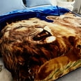 thumbnail image 3 of NC Plush Fleece Bed Blanket, Soft, Reversible Warm Blanket Queen 77"x87", Lion & Dolphin, 3 of 6