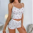 thumbnail image 6 of CONROSES Womens 2 Peice Pajama Sets Casual Strawberry Graphic Sleeveless Camisole Tops Shorts Loungewear Sets Cozy Nightwear Sleepwear, 6 of 7