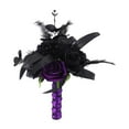 thumbnail image 1 of Flores artificiales de rosas con hojas negras, púas florales, regalo coleccionable, ramo de flores góticas para el hogar, fiesta temática, decoración rosa negra, 1 of 8
