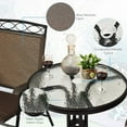 thumbnail image 4 of PRZL 3-Piece Bistro Set, Patio Dining Furniture Set, Round Textured Glass Tabletop w/Umbrella Hole, Outdoor Conversation Set for Backyard Garden Poolside(Beige), 4 of 10