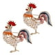 thumbnail image 1 of WORGEOUS 2 broches de gallo de pollo con diamantes de imitación chapados en oro, esmalte lindo de gallina, pin de solapa, broche divertido para mujeres y mujeres, 1 of 9