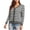 Gray, variant on Posijego Women's Cropped Cardigans Striped Knit Open Front Sweaters Long Sleeve Button Front Cardigan Womens Clothes