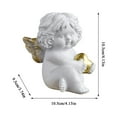 thumbnail image 2 of Decorative Angel Figurine with Golden Heart, Handcrafted Resin Cherub Statue for Home, Office, Shelf, and Gift Décor, 2 of 3