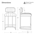 thumbnail image 4 of Spruce & Spring 30.5" Swivel Bar Stools Set of 2, Upholstered Bar Chairs with Curved Back & Channel Tufting, Metal Base for Kitchen Island & Home Bar, Green, 4 of 11