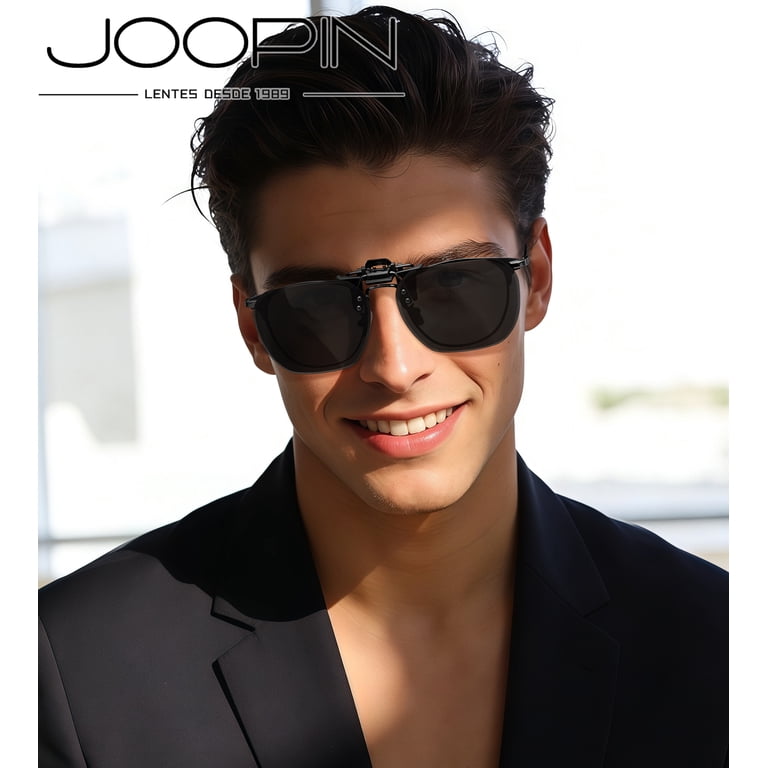 Joopin Polarized Clip-On Sunglasses, Black photo 5