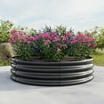 thumbnail image 2 of Aimee Lii 47x11.4" Tall Round Raised Garedn Bed, Metal Raised Beds for Vegetables, Outdoor Garden Raised Planter Box, Backyard Patio Planter Raised Beds for Flowers, Herbs, Fruits, Black, 2 of 8