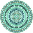 thumbnail image 1 of Ahgly Company Indoor Round Patterned Seafoam Green Area Rugs, 5' Round, 1 of 6
