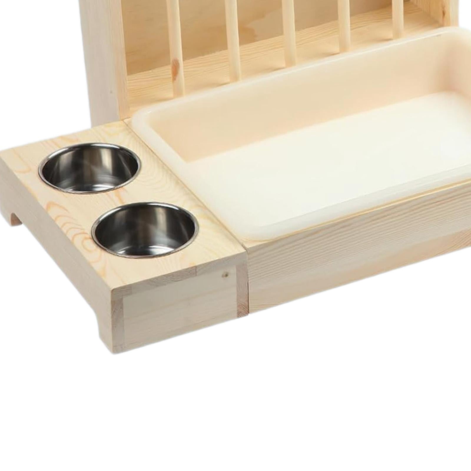 perfeclan Rabbit Hay Feeder Guinea Pig Foraging Toy Litter Pan Rabbit Hay Holder Feeder 3 in 1 Rabbit Hay Feeder for Hamster Gerbil Bunny