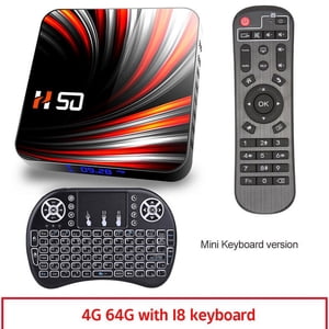 Pour Android Tv Box Android 10.0 4k 4gb 32gb 64gb Lecteur de médias 3d Vidéo Smart Tv Box 4+64G_Clavier australien plug+I8