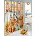 thumbnail image 5 of Thanksgiving Pumpkin Shower Curtain Set ，Waterproof Fabric Shower Curtains Cat Fall Botanical Sunflower Buffalo Plaid Shower Curtains for Bathroom,Bathroom Decor 72"x78", 5 of 7