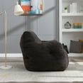 thumbnail image 3 of Bean Bag Chair, Soft Tufted Foam Bean Bag Chair with Teddy Fabric, Comfy Accent Bean Bag Chair with Armrests, Lazy Sofa Single Leisure Lounge Sofa Chair for Bedroom Living Room Apartment, Dark Gray, 3 of 7