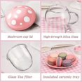 thumbnail image 3 of Cute Tea Cup Mushroom Mug Glass Tea Cups With Tea Infuser Strainer Filter Clear Teapot With Ceramic 290ml 9.6oz (blue), 3 of 4