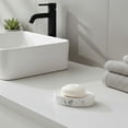 thumbnail image 2 of Evideco French Home Goods Marble White Soap Dish Cup Only Modern Neoclassical Dolomite Soap Dish, 2 of 8