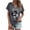 Gray, variant on Patlollav Womens Tops Ladies Fashion Print Casual V-Neck Short Sleeve Loose T-Shirt Tops
