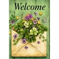 thumbnail image 2 of America Forever Welcome Shamrock Violet Garden Flag, 12.5 x 18 inch Double Sided, St Patrick Day Clover Purple, Irish Spring Flag, Lucky Flower, 2 of 5