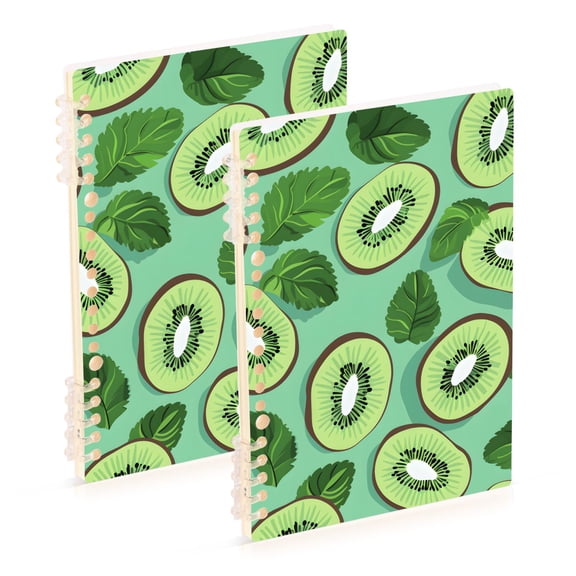 joogoo Spiral Journal Notebook Kiwifruit and Leaves College Ruled Notebooks 8.3" x 5.7" 2 PCs