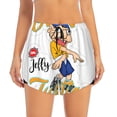 thumbnail image 4 of Lsque Sml Jeffy Printed Women's Running Shorts with Liner Pockets,Elastic Quick Dry Workout Athletic Gym Yoga Shorts,Womens High Waist Shorts-X-Large, 4 of 9