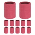 thumbnail image 1 of Uxcell 12PCS Bandas de sudor deportivas, muñequeras de algodón absorbentes para entrenamiento/baloncesto/correr [Rojo rosa, 10cm de ancho], 1 of 7