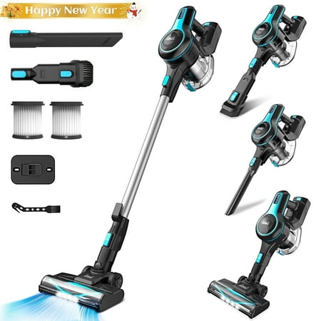 INSE Cordless Vacuum Cleaner 6-in-1 Rechargeable Stick Vacuum Lightweight for Carpet Hardfloor Pet Hair Home N520/N5T Blue