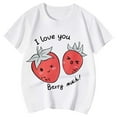 thumbnail image 4 of MIXUE Tween Girls Tops & T-Shirts Summer Cute Strawberry Print Round Neck Short Sleeve Fashion Casual T Shirts Activewear,White,10-11 Years, 4 of 4