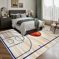 thumbnail image 5 of Basketball Area Rug 5x7ft, Machine Washable, Non-Slip Bottom, Foldable & Easy to Store, Easy-Care Sports Carpet for Living Room Bedroom Kids Room, 5 of 8