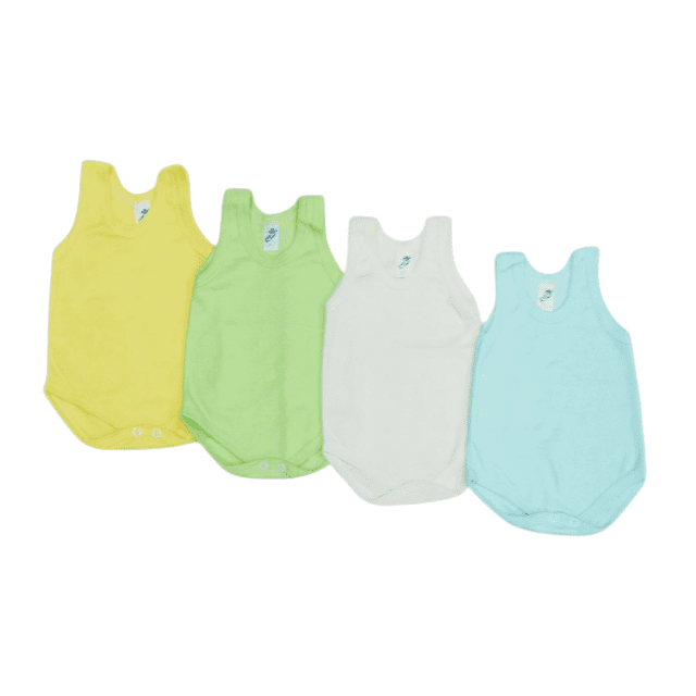 Paquete con 4 Pañaleros Camiseta Extra Suaves para Bebé combinación de colores pastel, Baby Planet México, Talla 12 Meses, 100% Algodón.