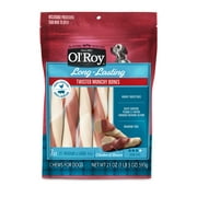 Ol' Roy Chicken &  Bacon Flavor Twisted Munchy Bones Long-Lasting Chews  Dry for  Dogs, 21 oz