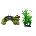 thumbnail image 1 of Ornamento de Agua Gloria Decoración de Cueva Puente Paisaje + Planta Plástica artificial, 1 of 9