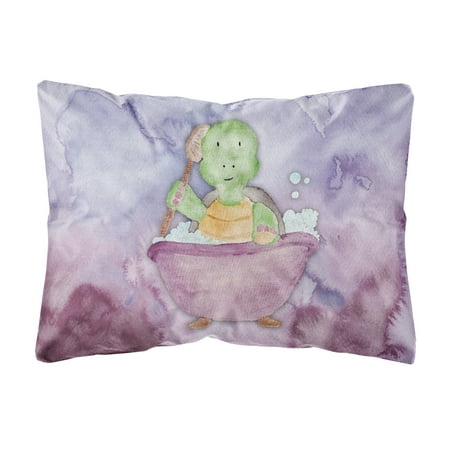 Turtle Bathing Watercolor Canvas Fabric Decorative Pillow
