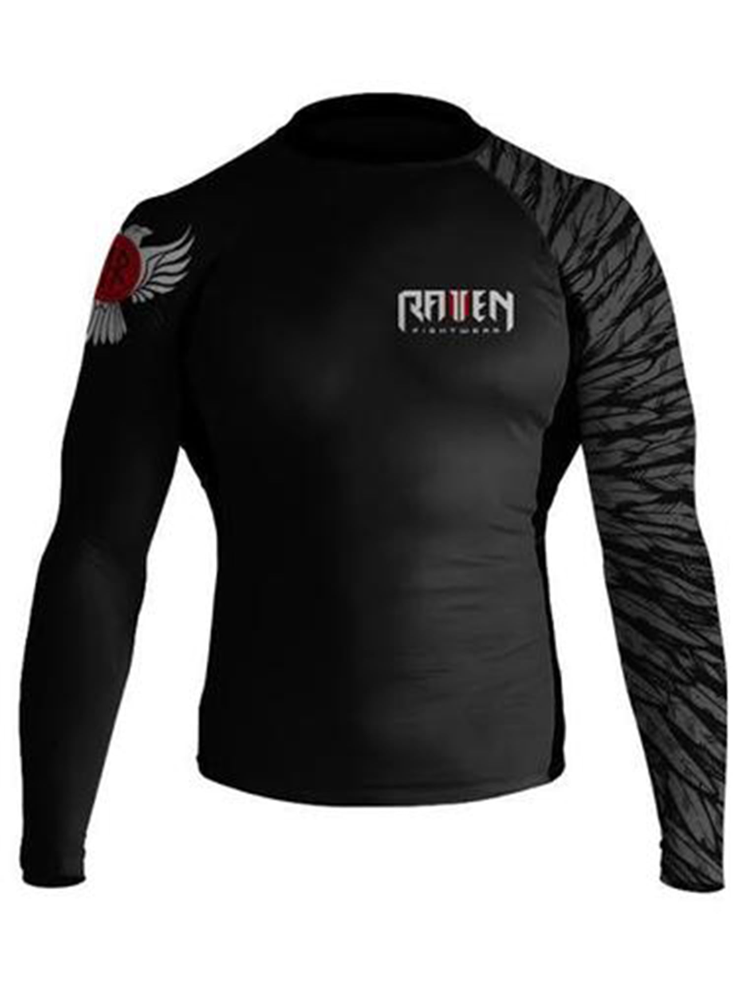 Raven Fightwear Men's Aerial Assault IBJJF Approved Rash Guard MMA ...