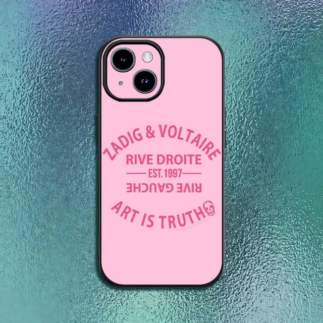 Light luxury Pattern Fashion Z-Zadig and V-VoltaireS Phone Case For 11 12 13 14 15 16Pro Max mini Plus Classic black soft shell