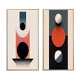 thumbnail image 2 of Designart "Retro Minimalist Full Moon Delight III" Transitional Framed Wall Art Set Of 2 - Abstract Black Gallery Wall Frame Set For Home Decor, 2 of 6