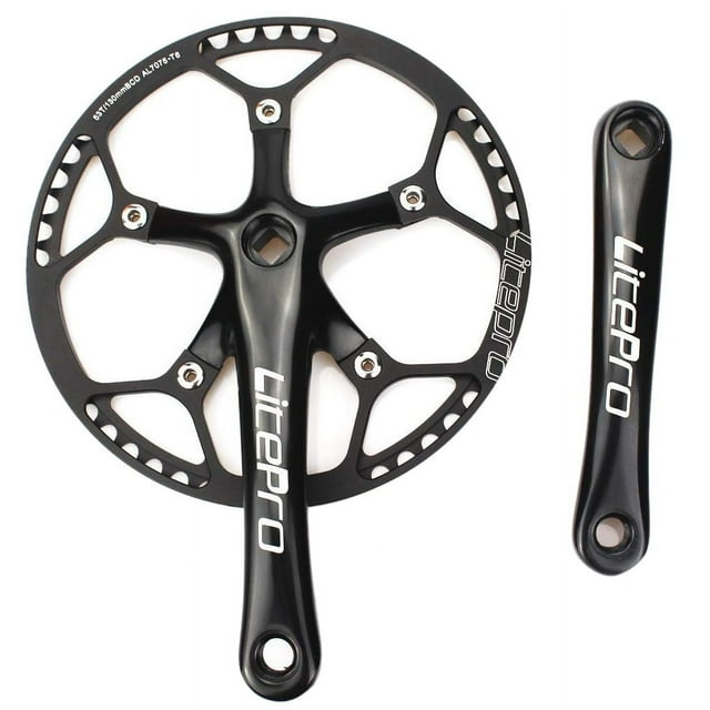Pédalier à Vitesse Unique 53T 170mm Manivelles Pliantes avec Housse de Protection pour Vélo de Route