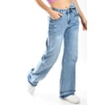 thumbnail image 1 of Jeans Wide Leg de cintura asimetrica /Juvenil, 299 (Mezclilla claro) azul 7, 1 of 6