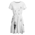 thumbnail image 4 of Dandelion Silhouette Short Sleeve Dress Women Summer Evening Dresses Ladies Sundress, 4 of 7