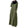 thumbnail image 3 of OGLCCG Casual Muslim Women's Long Sleeve Long Dress for Women Dubai Dress Kaftan Abayas Pleated Maxi Dress Islamic Abaya, 3 of 4
